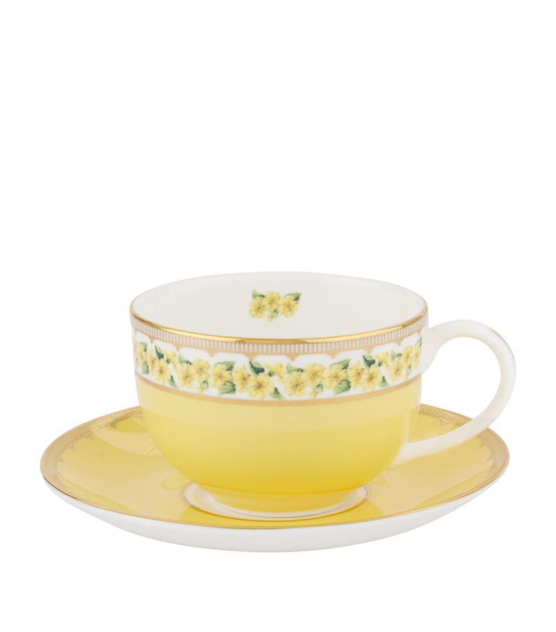 Halcyon Days Shell Garden Floral teacup and saucer, UK version