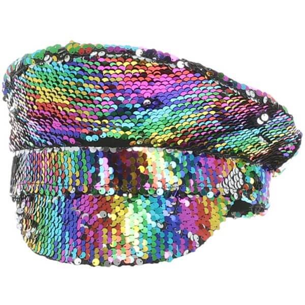Smiffys sequin captains hat rainbow (British brand)