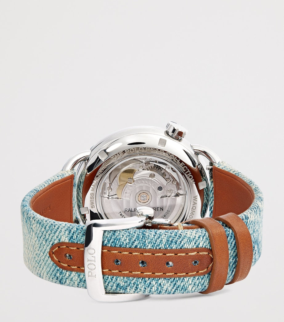 Polo Ralph Lauren denim Polo Bear watch 42mm, imported from the UK