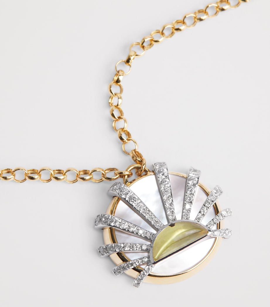 L'Atelier Nawbar Sun Dawn necklace with diamonds and citrine (British brand)