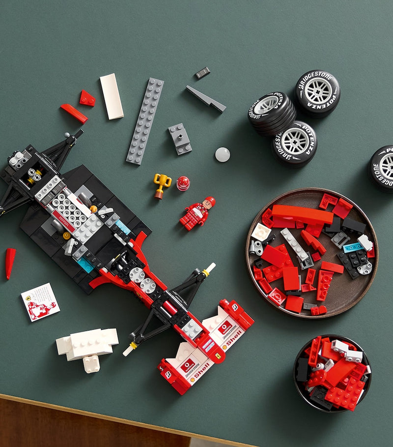 LEGO Ferrari F2004 and Schumacher minifigure set, imported from the UK