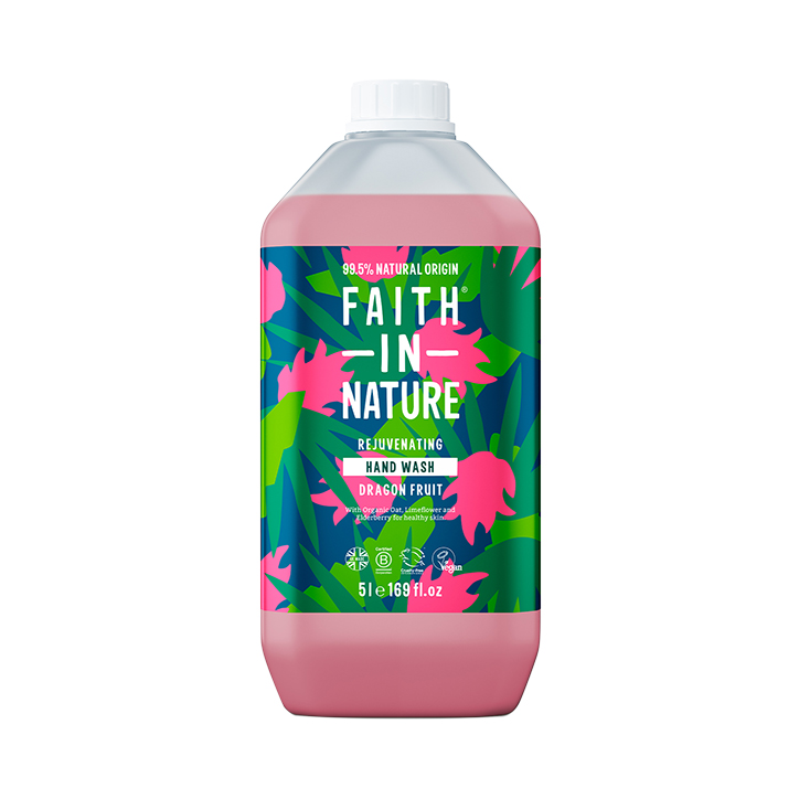 Faith in Nature Wild Rose Hand Wash 5 Litre Natural Hand Wash & Soap Holland&Barrett   