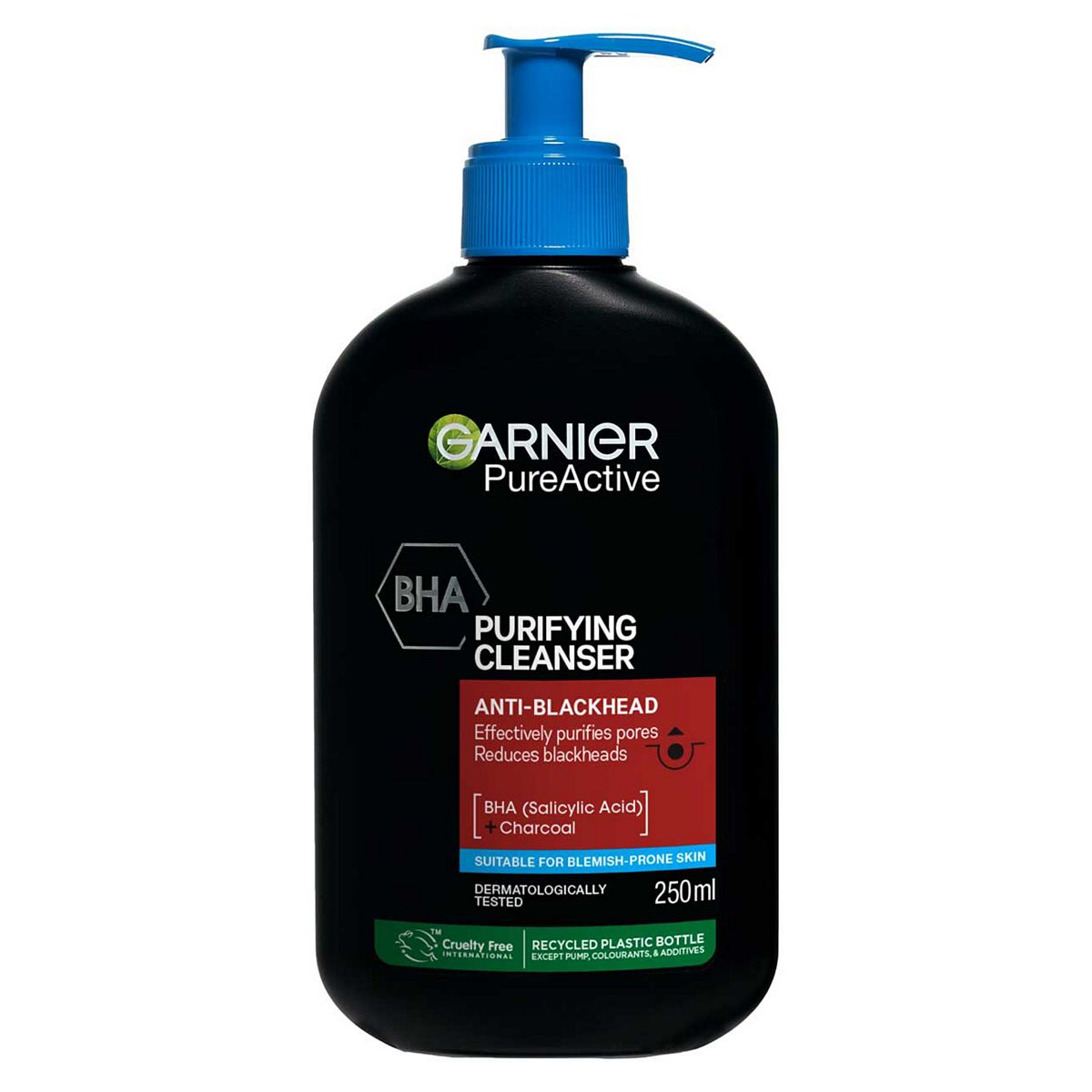 Garnier Pure Active Anti-Blackhead BHA Charcoal Daily Face Cleanser 250ml GOODS Boots   