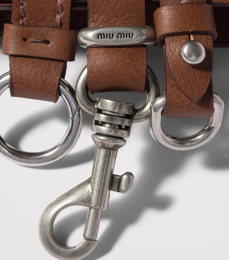 Miu Miu calfskin buckle-detail belt - British product