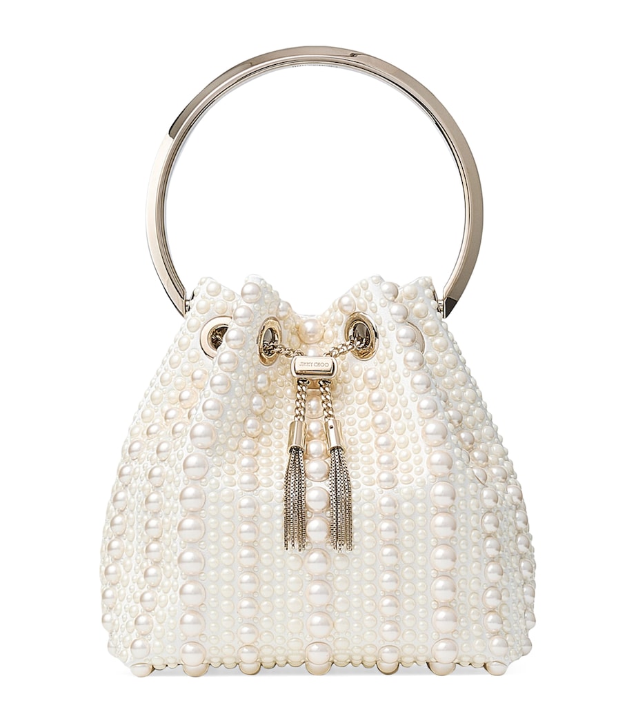 Jimmy Choo Pearl Bon Bon top-handle bag satin pearl - British product