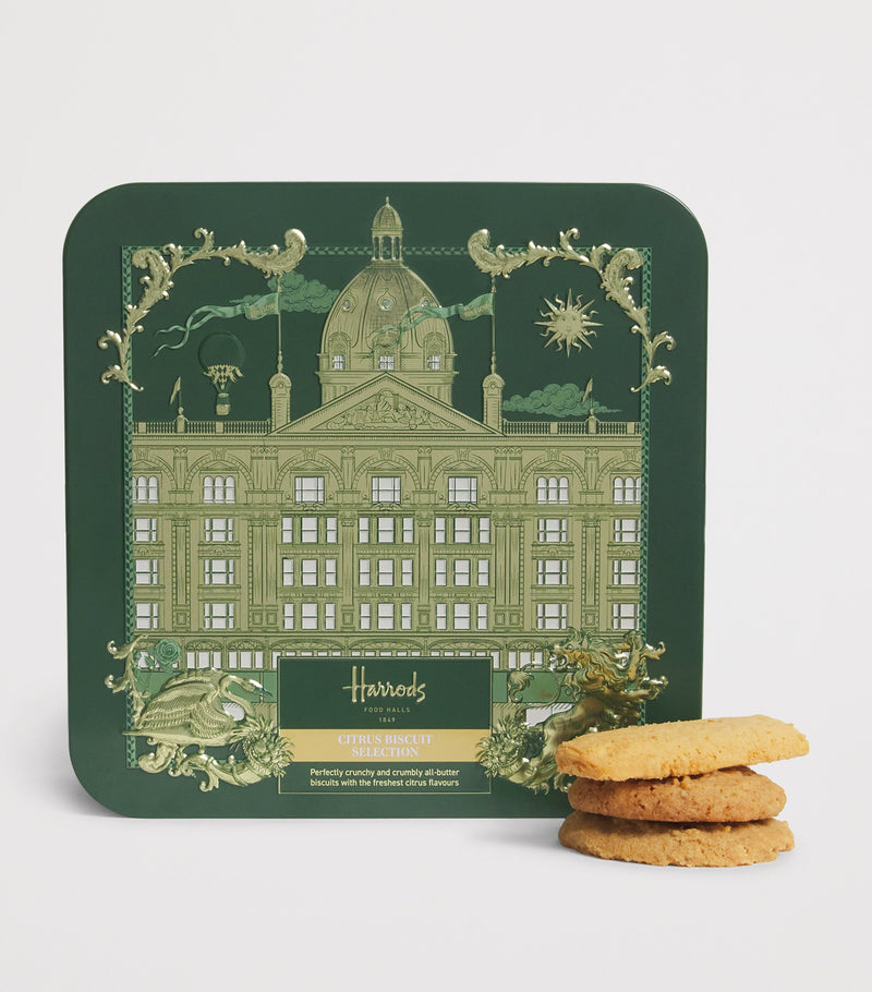 Harrods citrus biscuit selection tin 300g, UK version