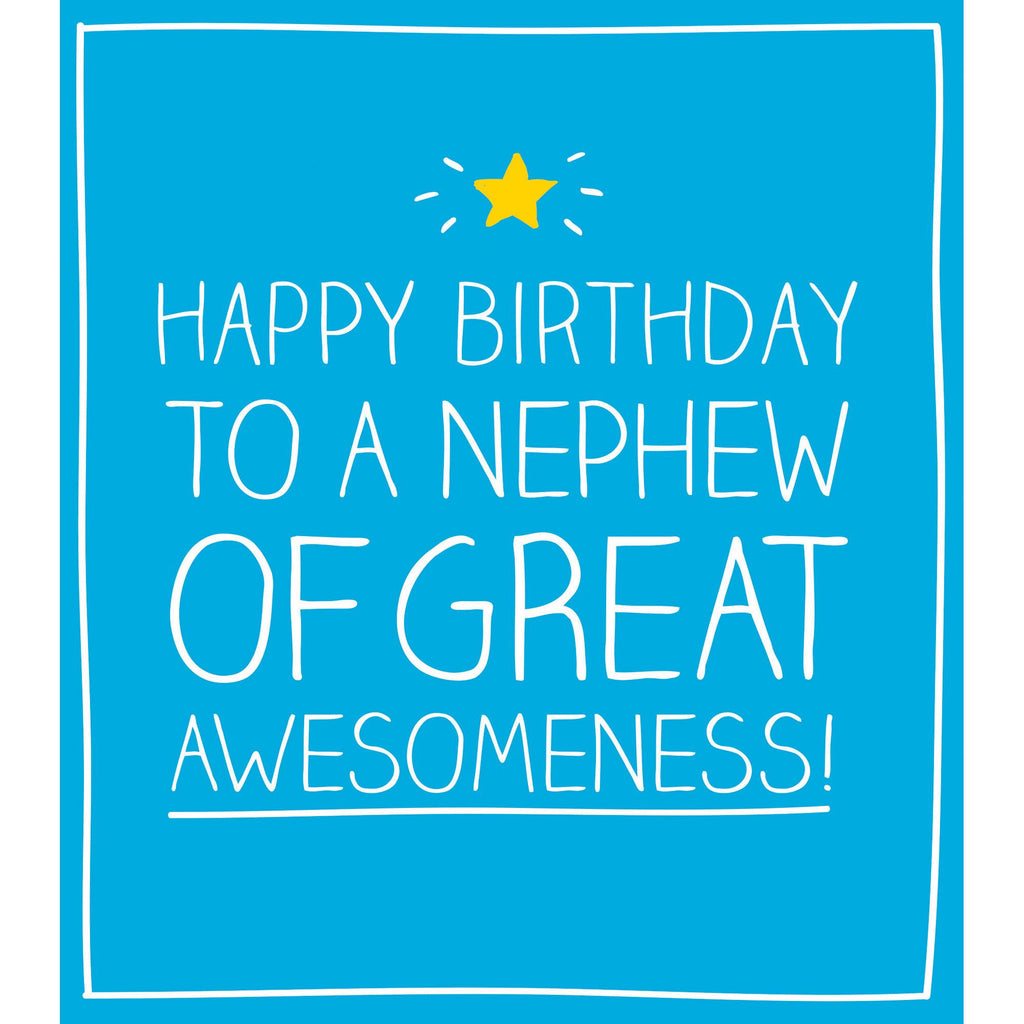 Pigment Productions Happy Birthday Nephew Card Blue Awesomeness Greeting Card