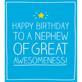 Pigment Productions Happy Birthday Nephew Card Blue Awesomeness Greeting Card GOODS Sainsburys   