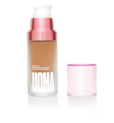 UOMA Beauty Say What?! Weightless Soft Matte Hydrating Foundation 30ml GOODS Boots Honey Honey T3N  