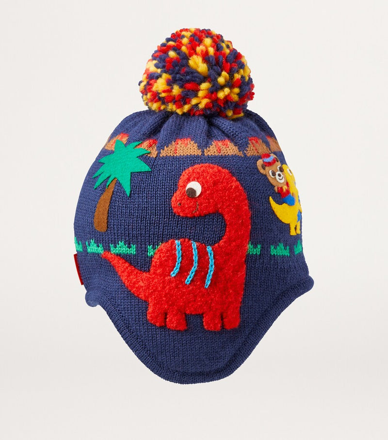 Miki House wool-blend dinosaur hat, imported from the UK