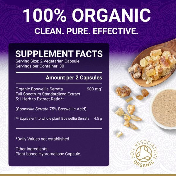 True Veda | Organic Boswellia 5:1 Extract| Vegan| 60 Caps GOODS Superdrug   