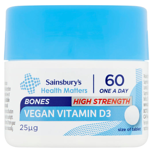 Sainsbury's Vegan Vitamin D3 25ug bone & joint care Sainsburys   