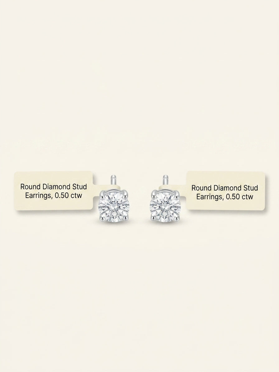 Cartier d'Amour 18ct white gold diamond stud earrings, imported from the UK