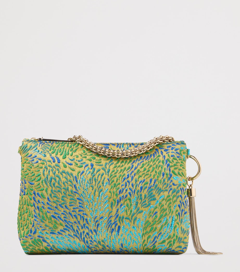Jimmy Choo Callie metallic canvas clutch bag (British brand)