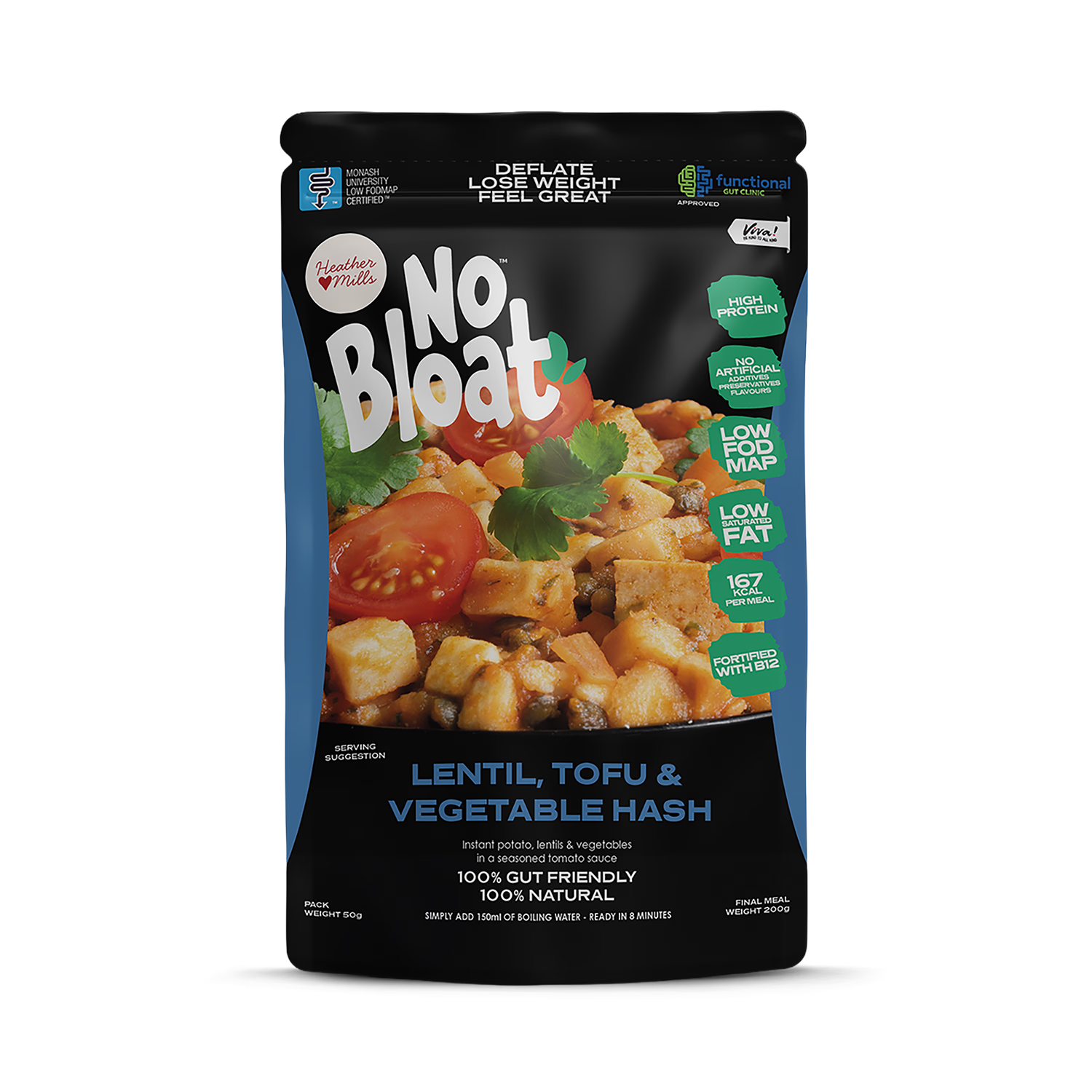 No Bloat lentil tofu vegetable hash 4-pack, UK version