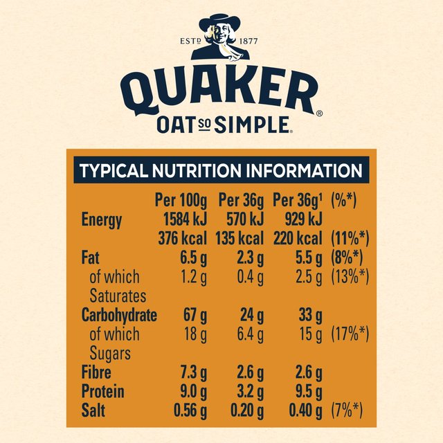 Quaker Oat So Simple Golden Syrup Porridge Sachets Cereal   10 per pack Cereals M&S   