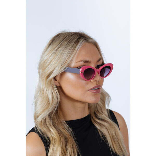 SVNX oval cat-eye sunglasses in hot pink - British product