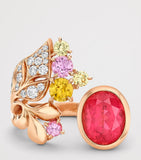 Boodles Palace ring rose gold tourmaline sapphire diamonds, UK version