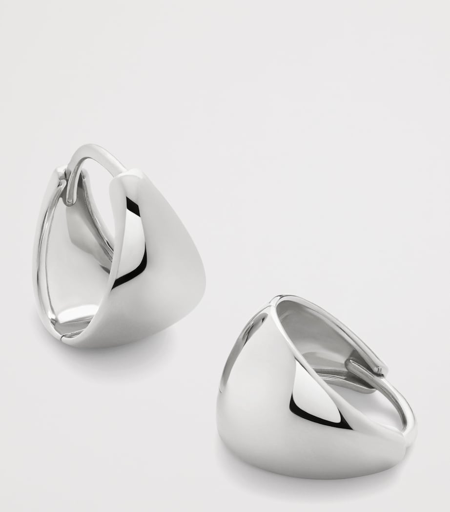 Monica Vinader sterling silver huggie earrings, imported from the UK
