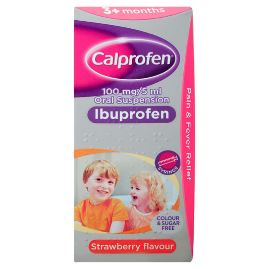 Calprofen Oral Ibuprofen Suspension 3+ Months Strawberry Flavour GOODS ASDA   