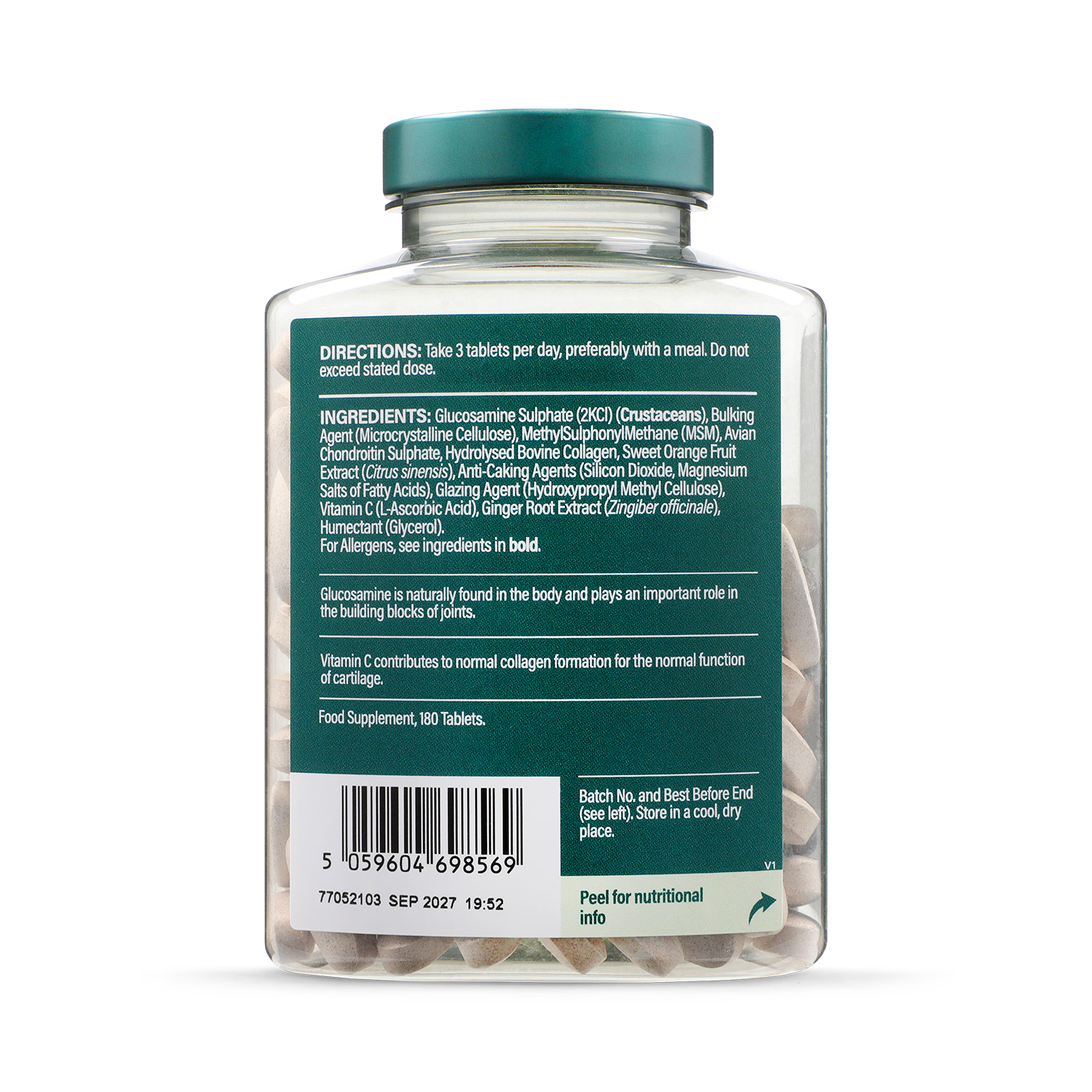 Holland & Barrett glucosamine chondroitin complex 180 tablets, imported from the UK