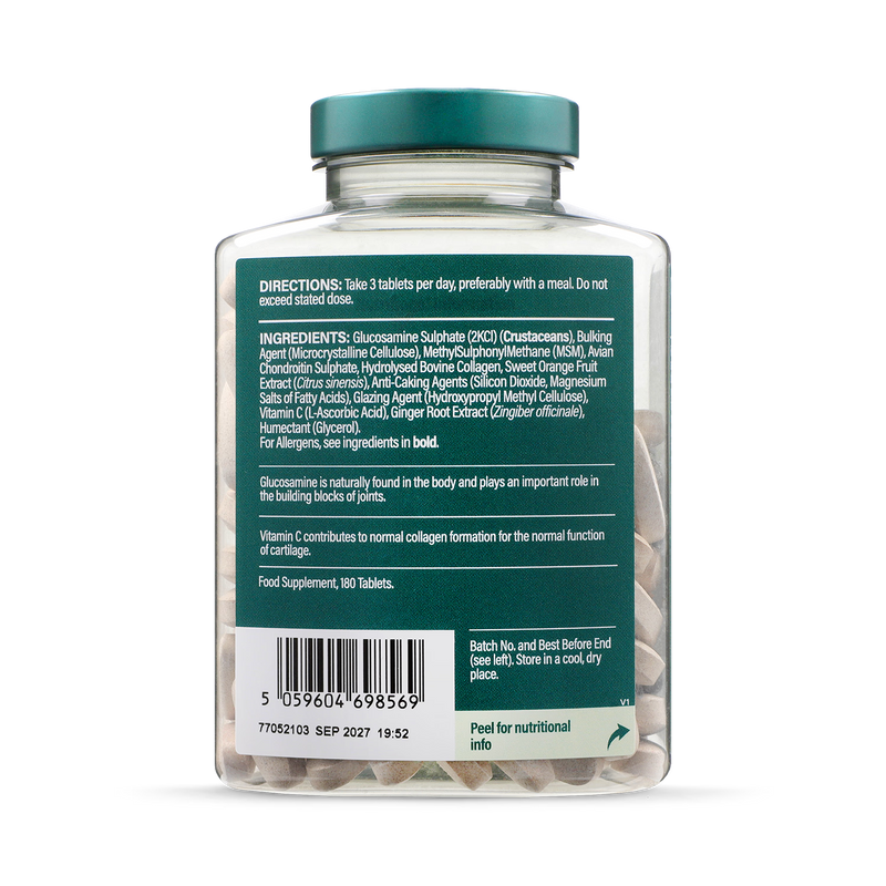 Holland & Barrett glucosamine chondroitin complex 180 tablets, imported from the UK