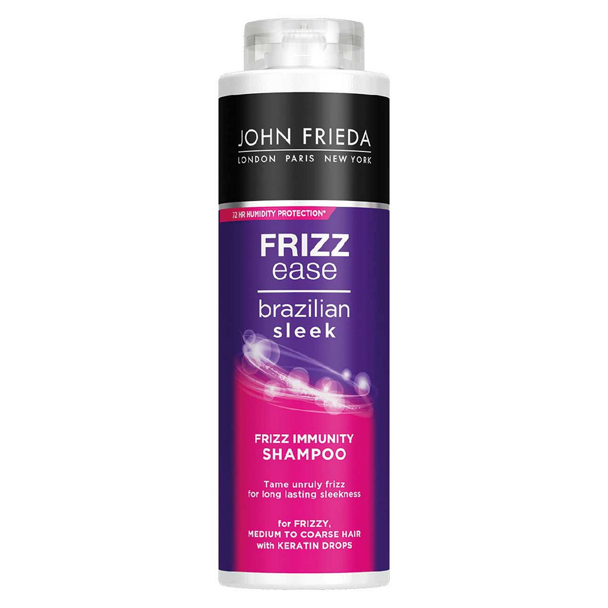 John Frieda Frizz Ease Brazilian Sleek Frizz Immunity Shampoo 500ml for Frizzy, Medium to Coarse Hair GOODS Boots   