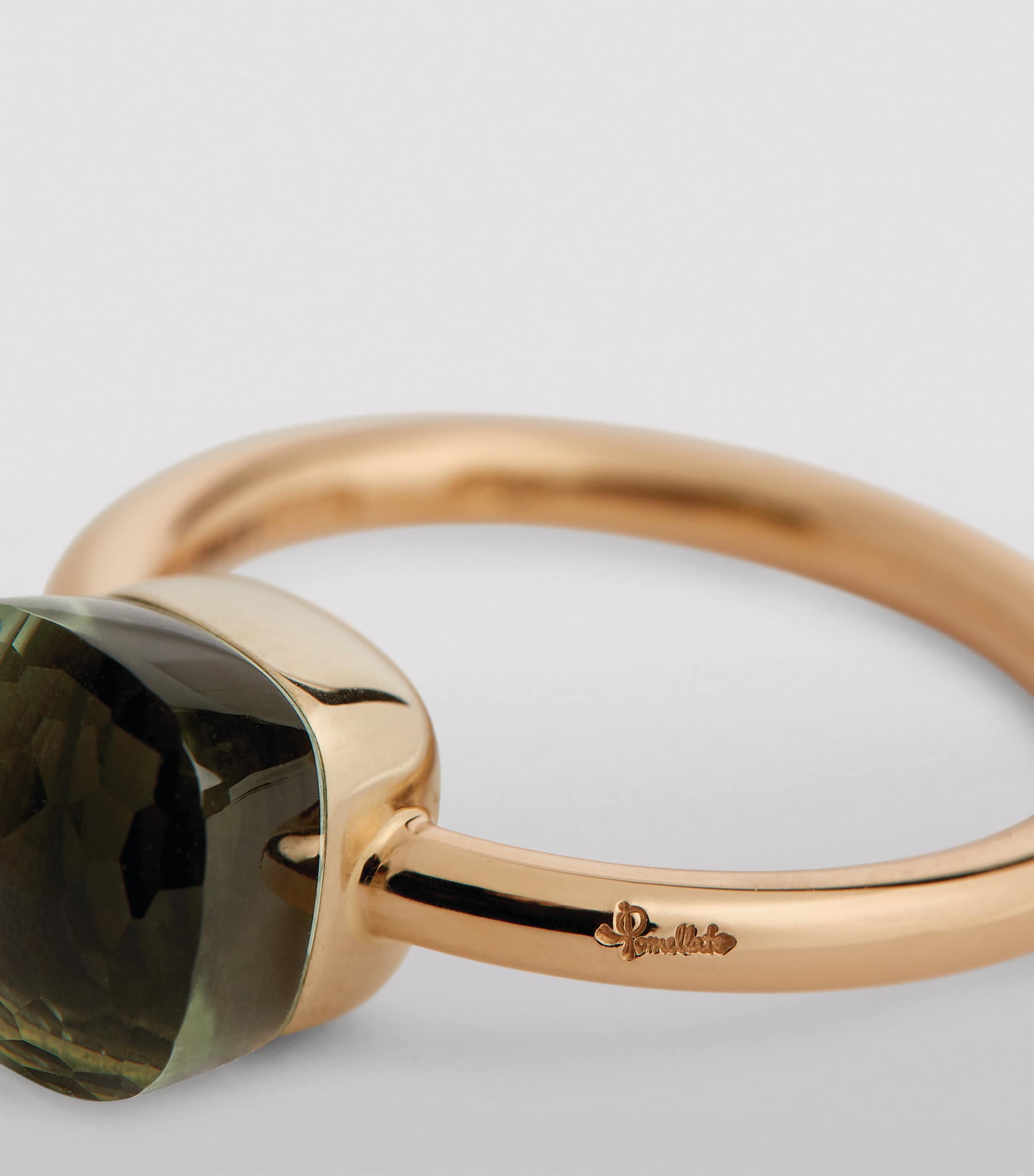 Pomellato Nudo Petit prasiolite ring in mixed gold (British brand)