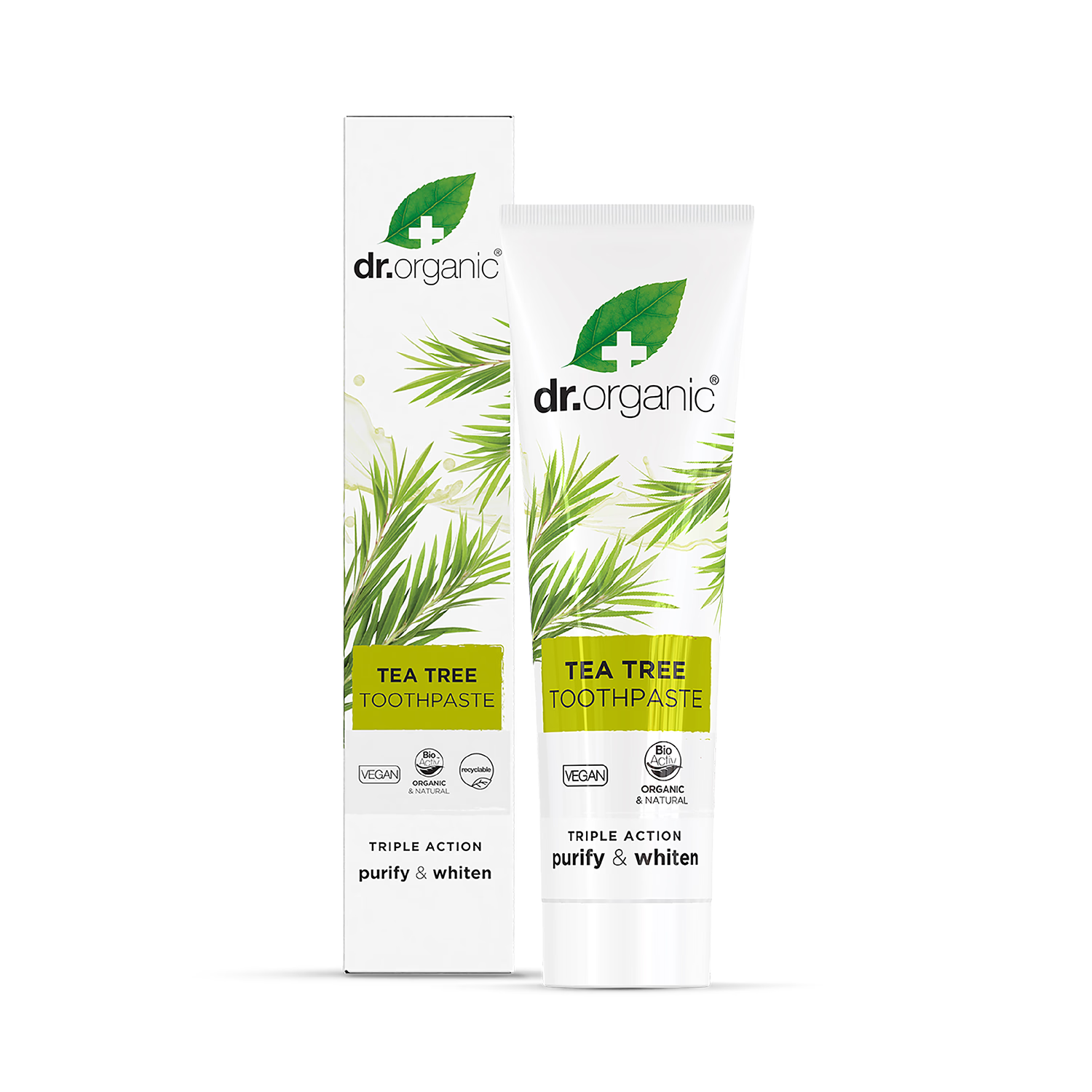 Dr Organic Tea Tree toothpaste lemon mint 100ml - British product