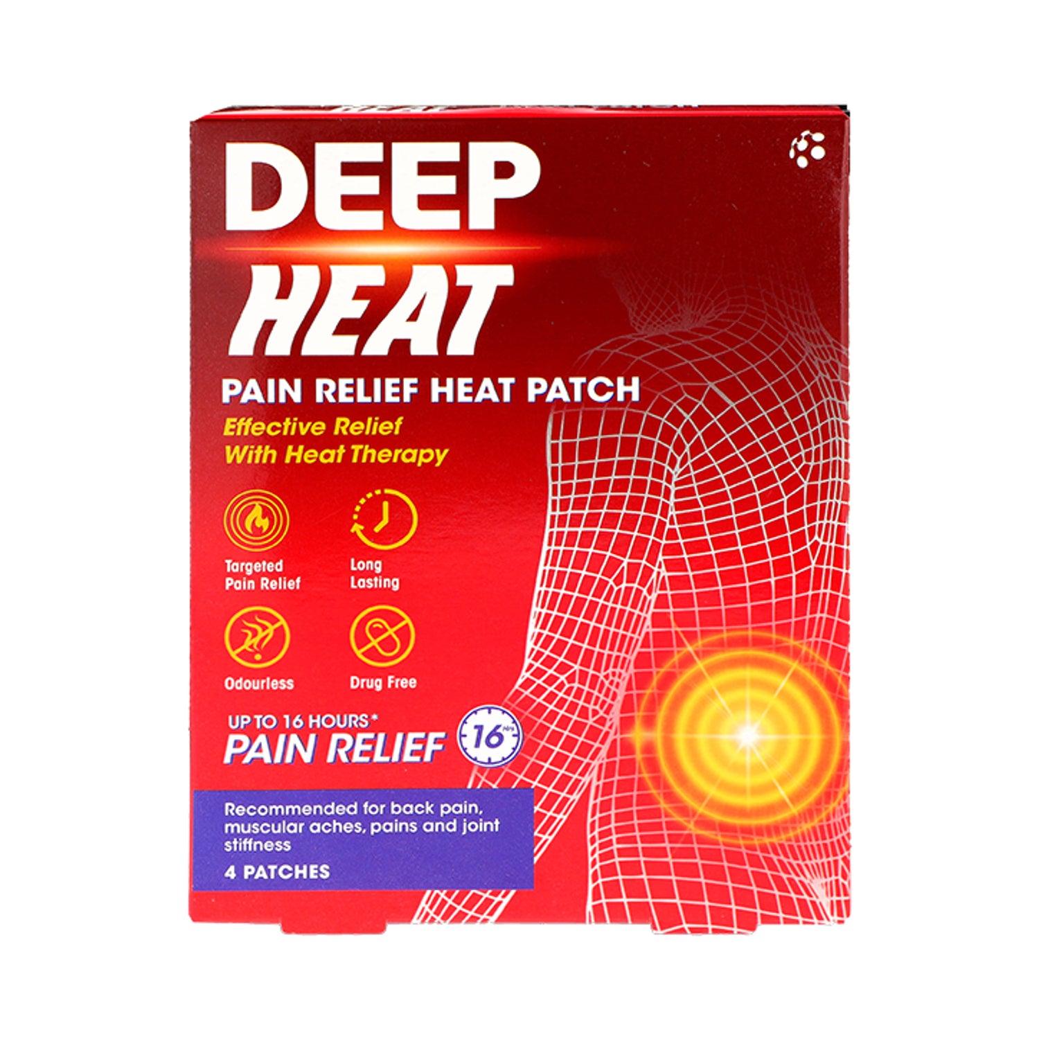 Deep Heat pain relief patches 4 pack - British product