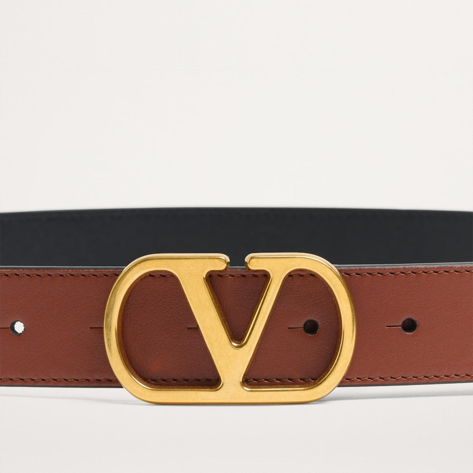 Valentino Garavani VLogo Signature leather belt 3cm, imported from the UK