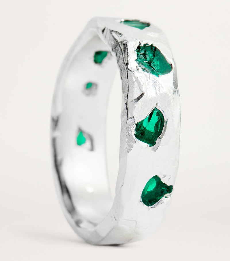 The Ouze sterling silver emerald ring (British brand)