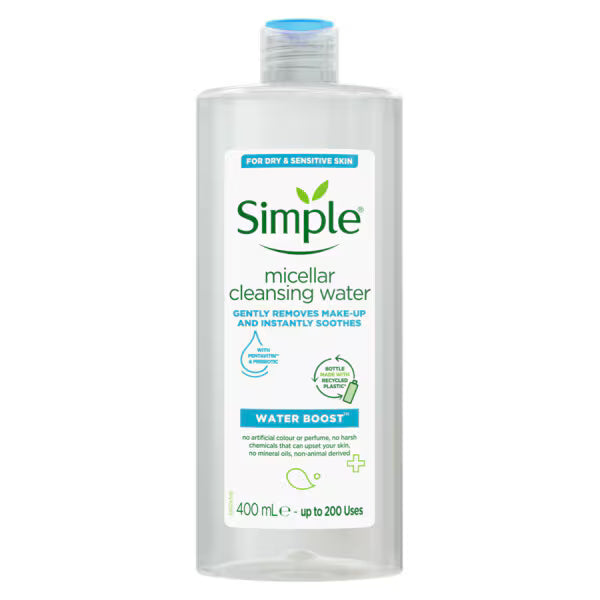 Simple Hydrate+ Micellar Cleansing Water 400ml (British brand)