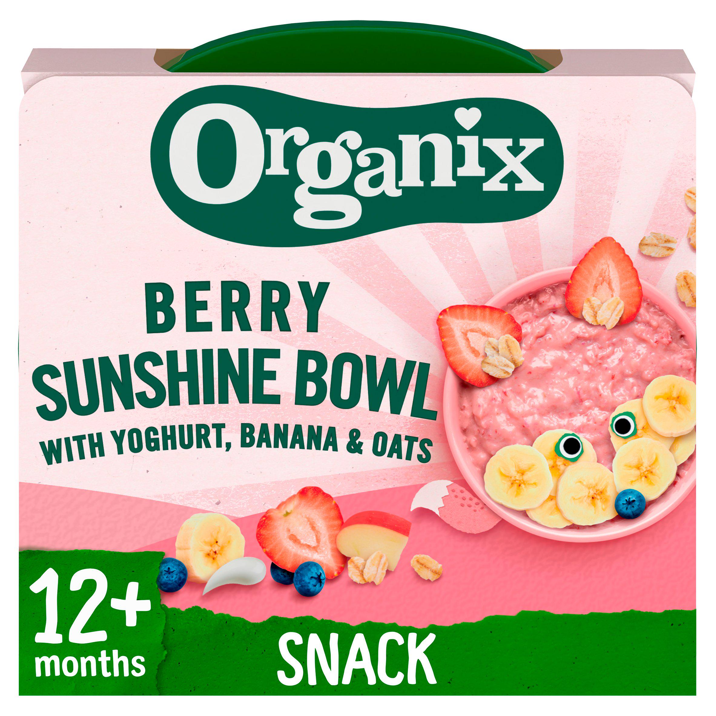 Organix Berry Sunshine Bowl with Yoghurt, Banana & Oats 12 Months+ 120g GOODS Sainsburys   