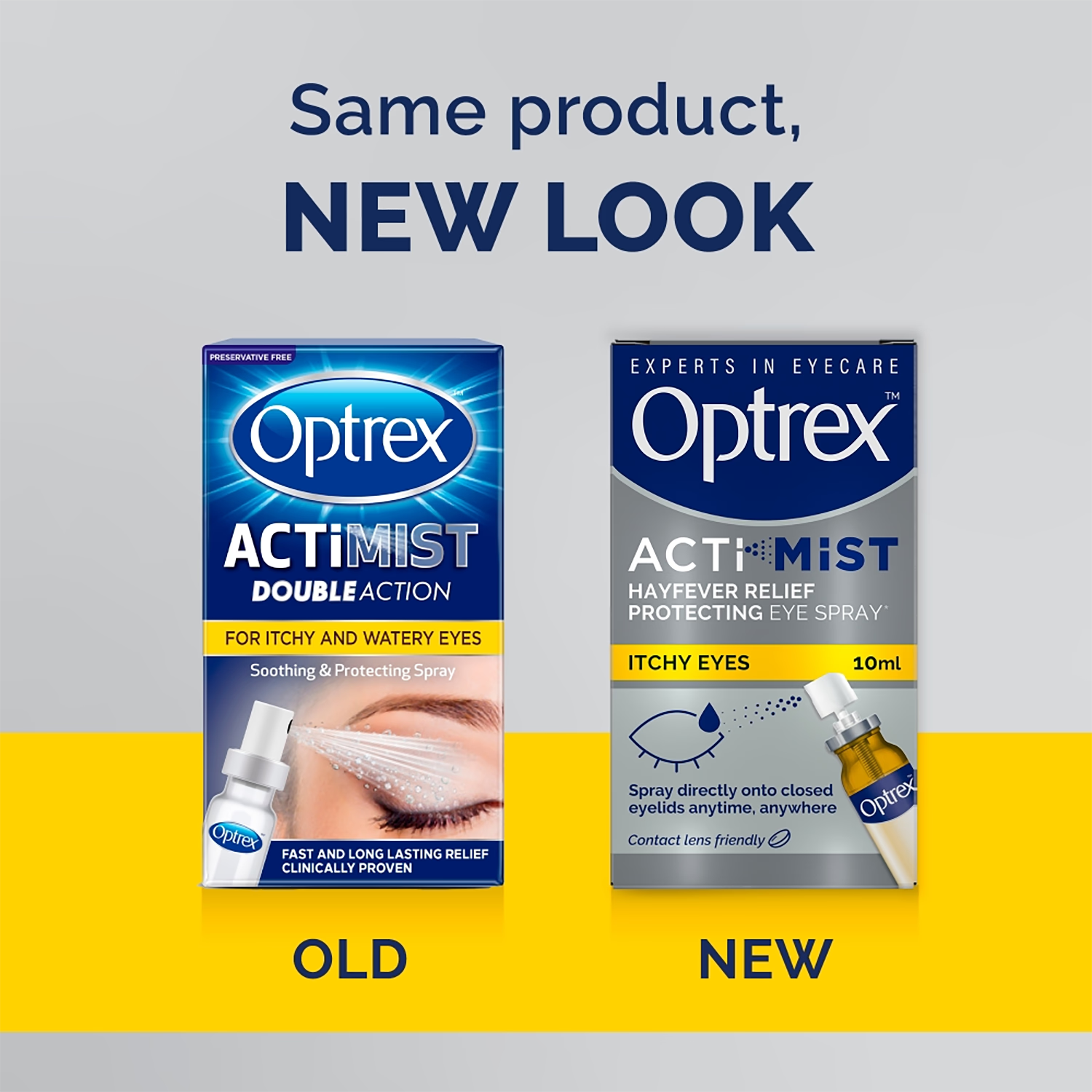 Optrex Double Action eye spray for itchy and watery eyes 10ml, imported from the UK