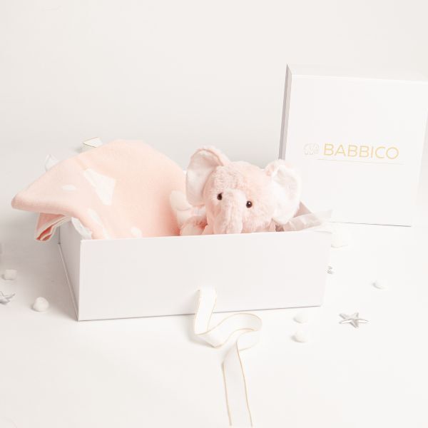 Babbico Pink Elephant Toy And Heart Blanket Baby Gift Set GOODS Superdrug   