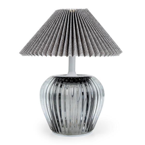 Candlelight LED table lamp with pleated shade - British product