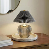 Candlelight LED table lamp with pleated shade - British product