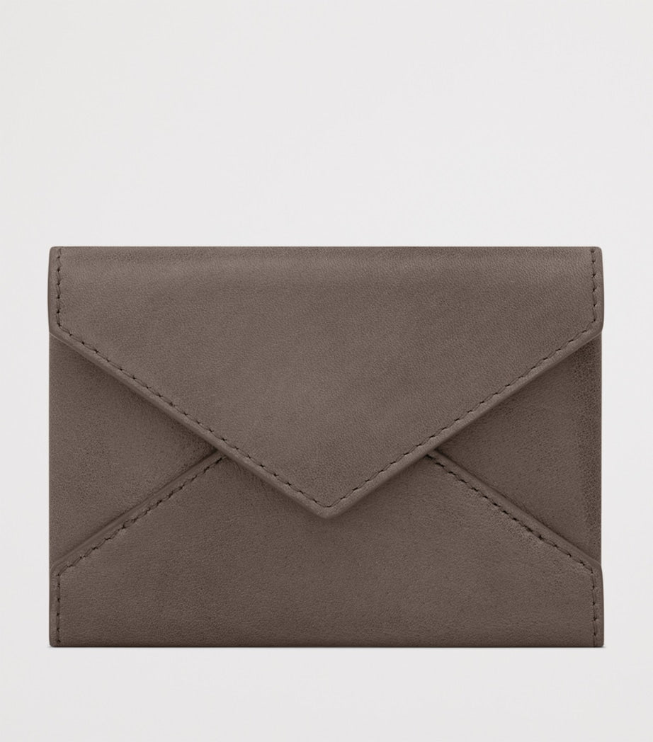 Saint Laurent letter card holder in calfskin leather, imported from the UK
