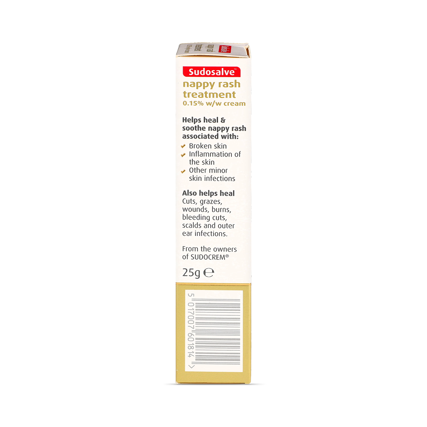 Sudosalve nappy rash cream 25g, imported from the UK