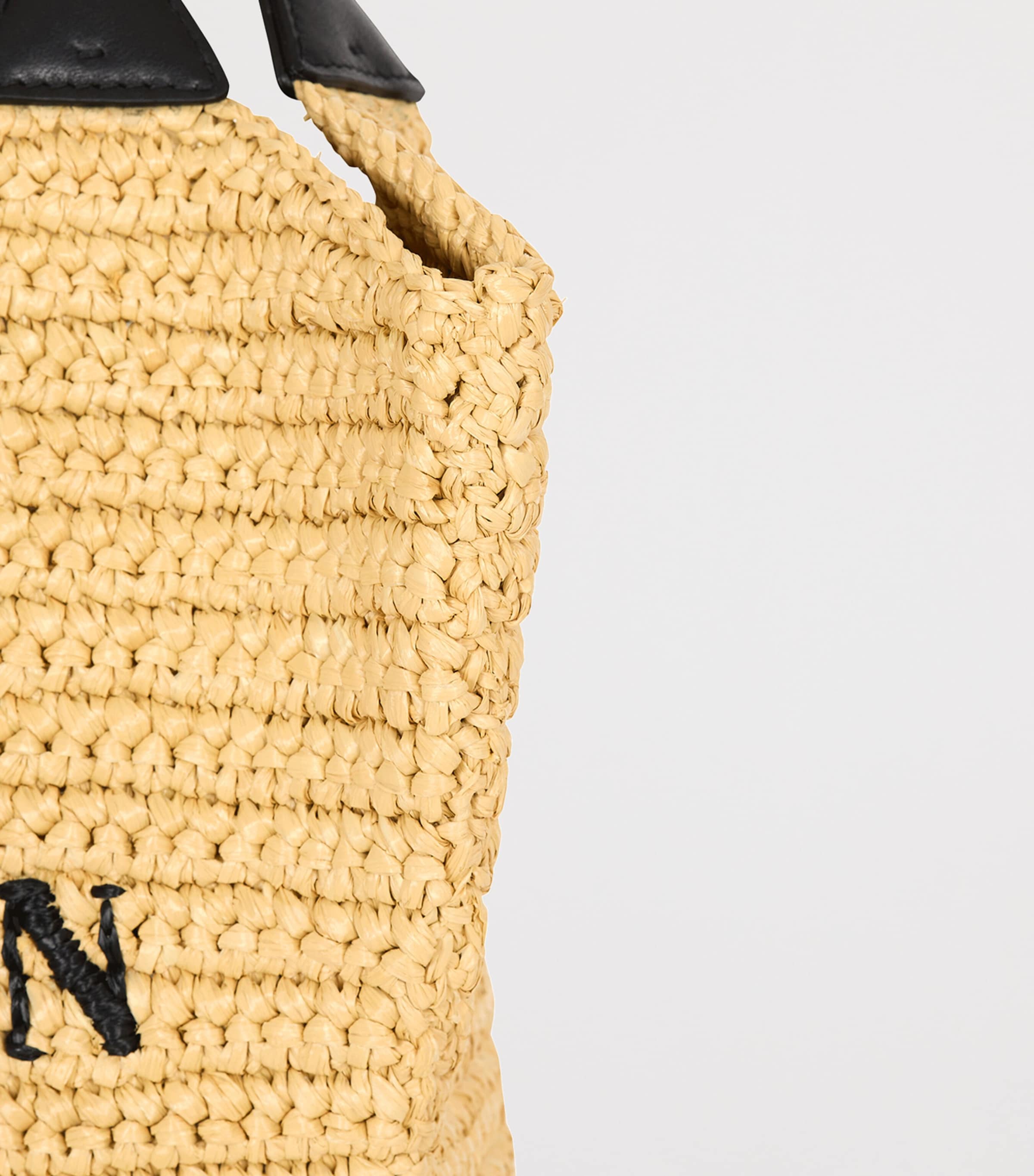 Balmain mini crochet woven tote bag with logo, UK version