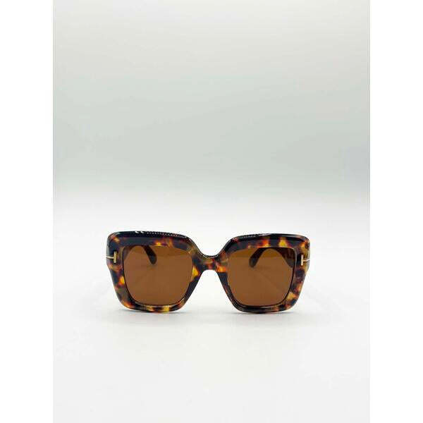 SVNX square sunglasses leopard brown, imported from the UK