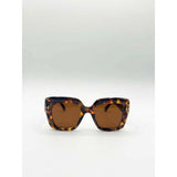 SVNX square sunglasses leopard brown, imported from the UK