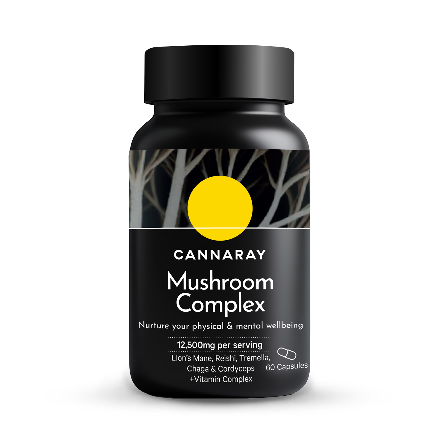 Cannaray Mushroom Complex capsules 60 count, imported from the UK