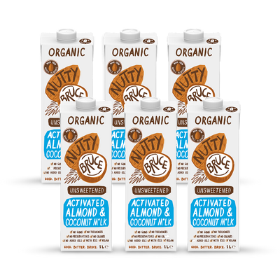 Nutty Bruce Aktivert Mandel & Kokosmelk Multipack 6 x 1L