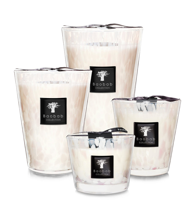 Baobab Collection White Pearls Candle 35cm - British product