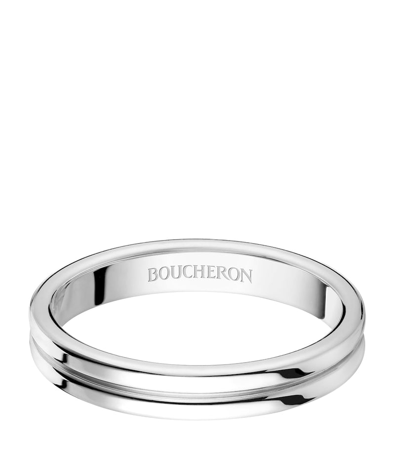 Boucheron platinum Godron wedding band 3.1mm width (British brand)