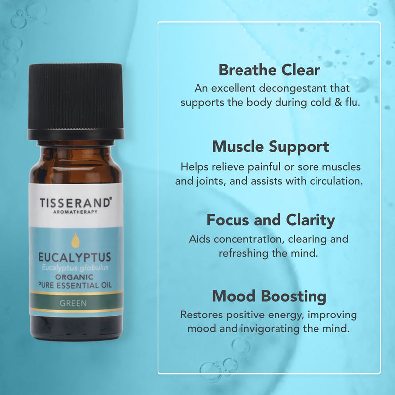 Tisserand organic eucalyptus pure essential oil 9ml (British brand)