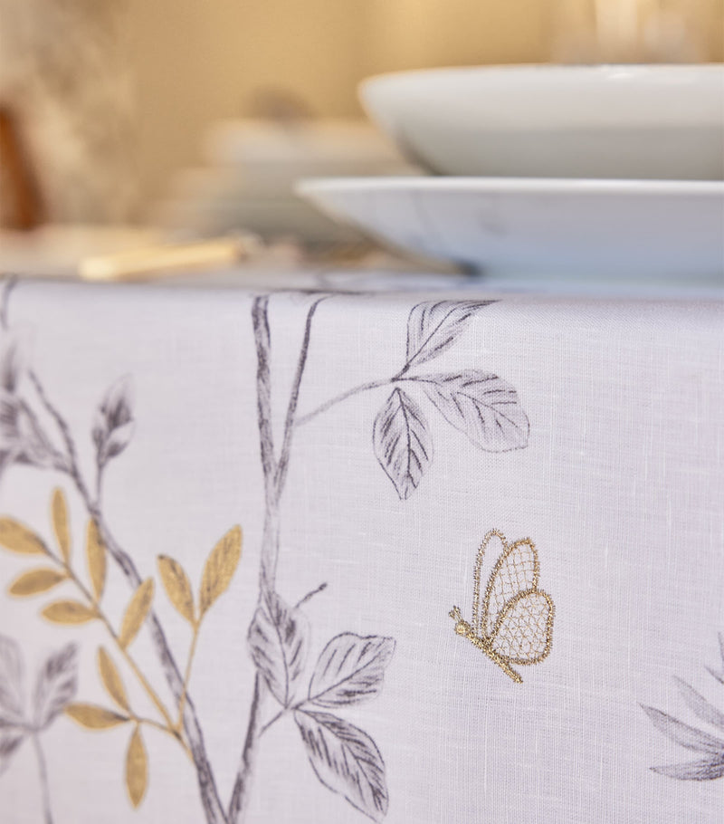 Alexandre Turpault linen botanical tablecloth 170cm by 250cm - British product