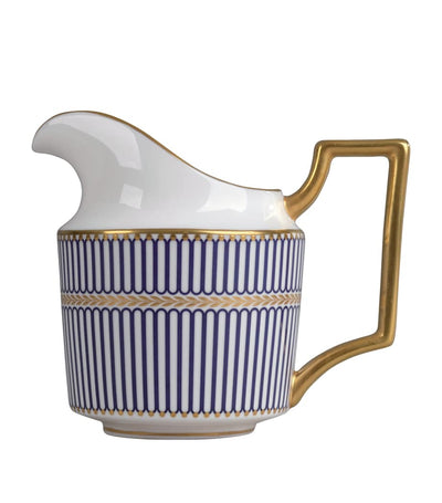 Cream Jug with Anthemion Blue Design and Gold Banding, 200ml Capacity
